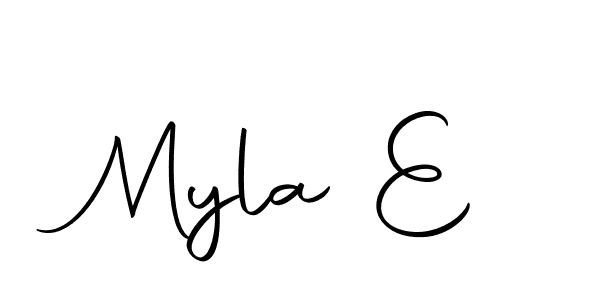 Myla E stylish signature style. Best Handwritten Sign (Autography-DOLnW) for my name. Handwritten Signature Collection Ideas for my name Myla E. Myla E signature style 10 images and pictures png