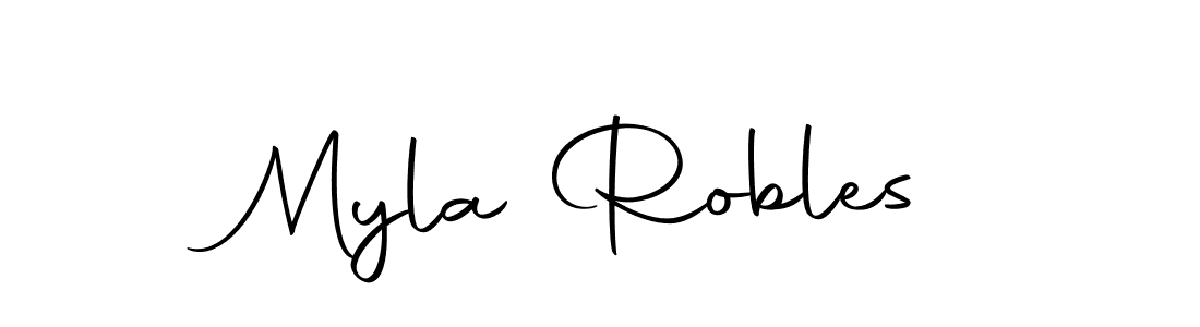 How to make Myla Robles name signature. Use Autography-DOLnW style for creating short signs online. This is the latest handwritten sign. Myla Robles signature style 10 images and pictures png