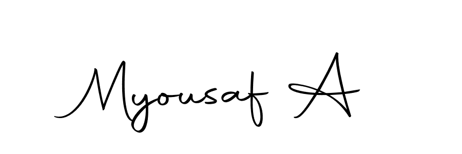 Make a beautiful signature design for name Myousaf A. Use this online signature maker to create a handwritten signature for free. Myousaf A signature style 10 images and pictures png