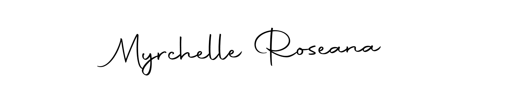 How to make Myrchelle Roseana name signature. Use Autography-DOLnW style for creating short signs online. This is the latest handwritten sign. Myrchelle Roseana signature style 10 images and pictures png