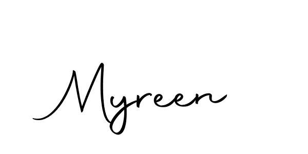 Use a signature maker to create a handwritten signature online. With this signature software, you can design (Autography-DOLnW) your own signature for name Myreen. Myreen signature style 10 images and pictures png