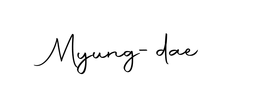 Create a beautiful signature design for name Myung-dae. With this signature (Autography-DOLnW) fonts, you can make a handwritten signature for free. Myung-dae signature style 10 images and pictures png