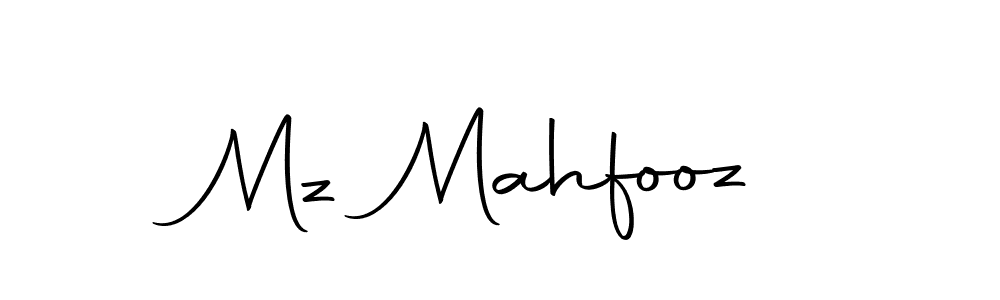 How to make Mz Mahfooz name signature. Use Autography-DOLnW style for creating short signs online. This is the latest handwritten sign. Mz Mahfooz signature style 10 images and pictures png