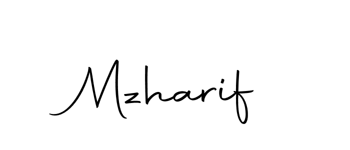 Create a beautiful signature design for name Mzharif. With this signature (Autography-DOLnW) fonts, you can make a handwritten signature for free. Mzharif signature style 10 images and pictures png