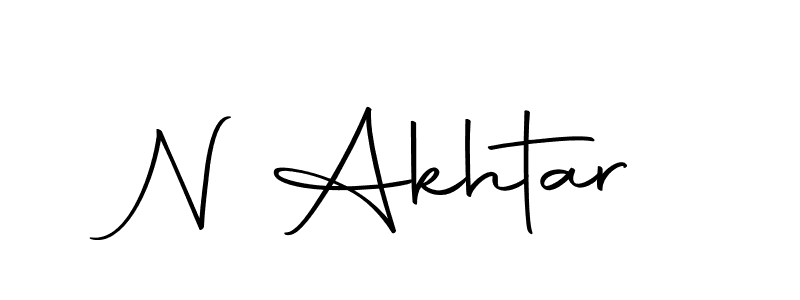 How to make N Akhtar name signature. Use Autography-DOLnW style for creating short signs online. This is the latest handwritten sign. N Akhtar signature style 10 images and pictures png