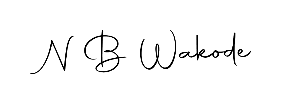 The best way (Autography-DOLnW) to make a short signature is to pick only two or three words in your name. The name N B Wakode include a total of six letters. For converting this name. N B Wakode signature style 10 images and pictures png
