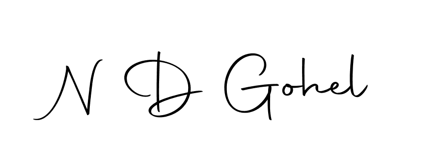 How to make N D Gohel name signature. Use Autography-DOLnW style for creating short signs online. This is the latest handwritten sign. N D Gohel signature style 10 images and pictures png