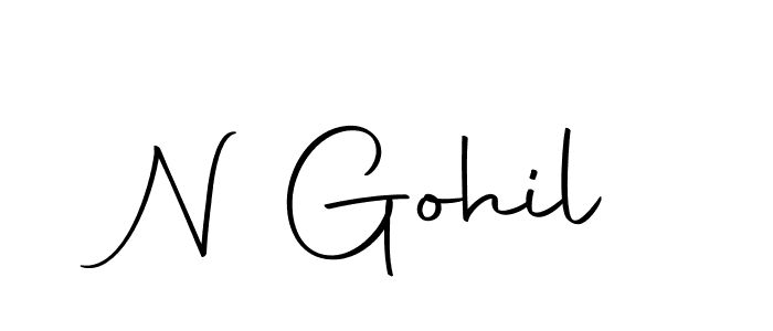 Make a beautiful signature design for name N Gohil. With this signature (Autography-DOLnW) style, you can create a handwritten signature for free. N Gohil signature style 10 images and pictures png