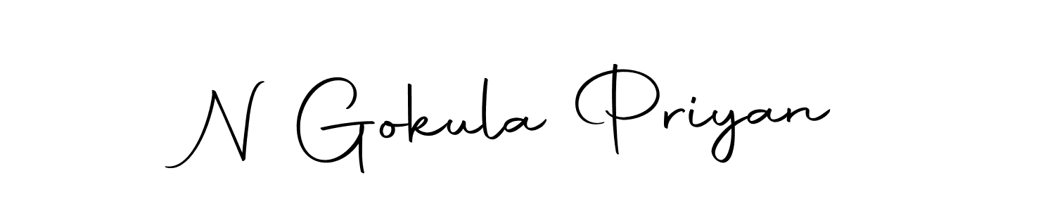 How to make N Gokula Priyan name signature. Use Autography-DOLnW style for creating short signs online. This is the latest handwritten sign. N Gokula Priyan signature style 10 images and pictures png