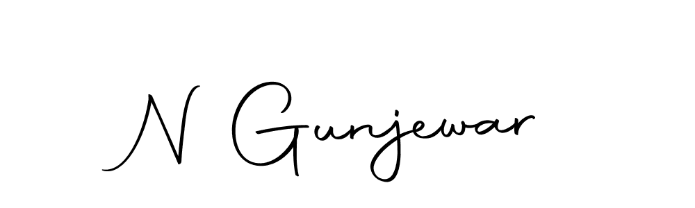 Create a beautiful signature design for name N Gunjewar. With this signature (Autography-DOLnW) fonts, you can make a handwritten signature for free. N Gunjewar signature style 10 images and pictures png