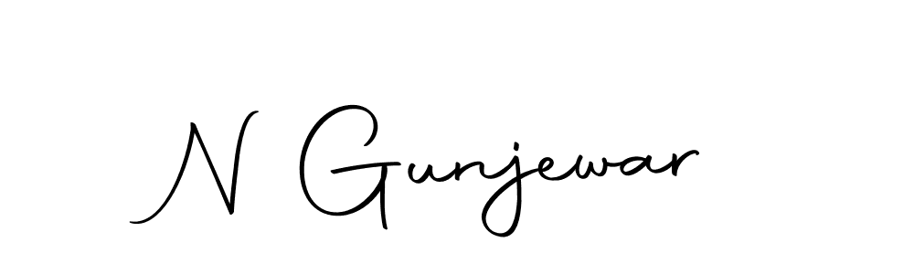 Create a beautiful signature design for name N Gunjewar. With this signature (Autography-DOLnW) fonts, you can make a handwritten signature for free. N Gunjewar signature style 10 images and pictures png