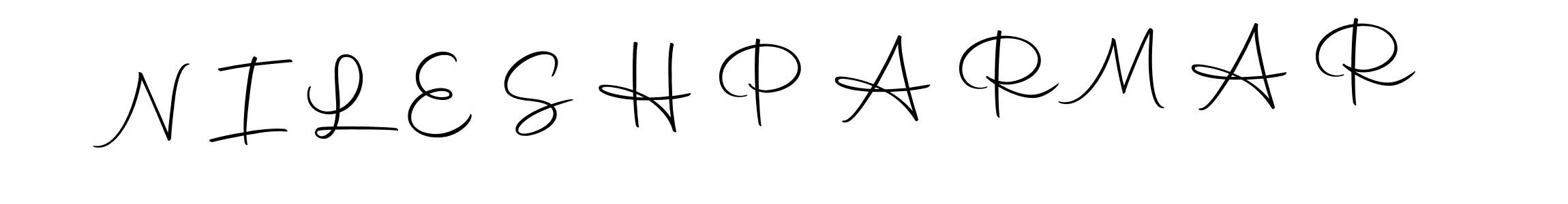 You should practise on your own different ways (Autography-DOLnW) to write your name (N I L E S H P A R M A R) in signature. don't let someone else do it for you. N I L E S H P A R M A R signature style 10 images and pictures png