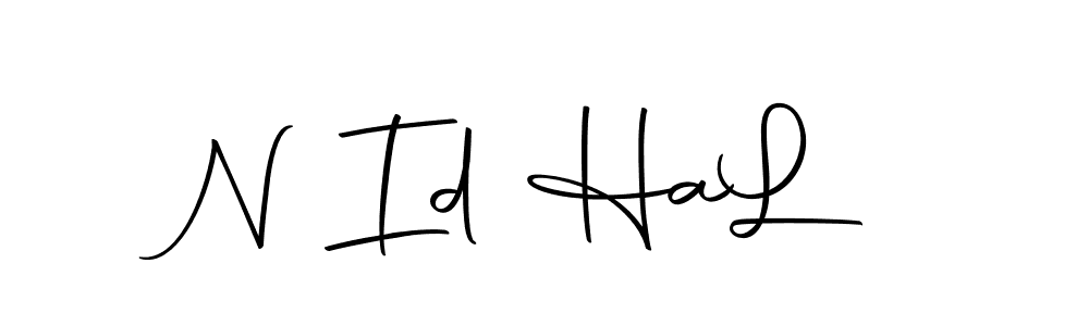 Create a beautiful signature design for name N Id Ha  L. With this signature (Autography-DOLnW) fonts, you can make a handwritten signature for free. N Id Ha  L signature style 10 images and pictures png