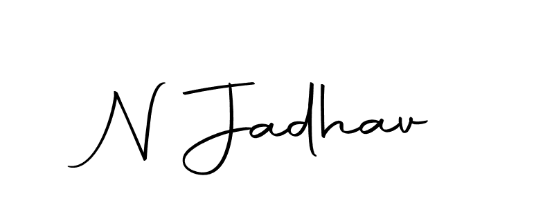 Here are the top 10 professional signature styles for the name N Jadhav. These are the best autograph styles you can use for your name. N Jadhav signature style 10 images and pictures png