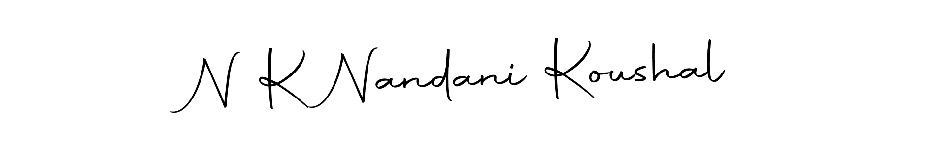 Similarly Autography-DOLnW is the best handwritten signature design. Signature creator online .You can use it as an online autograph creator for name N K Nandani Koushal. N K Nandani Koushal signature style 10 images and pictures png