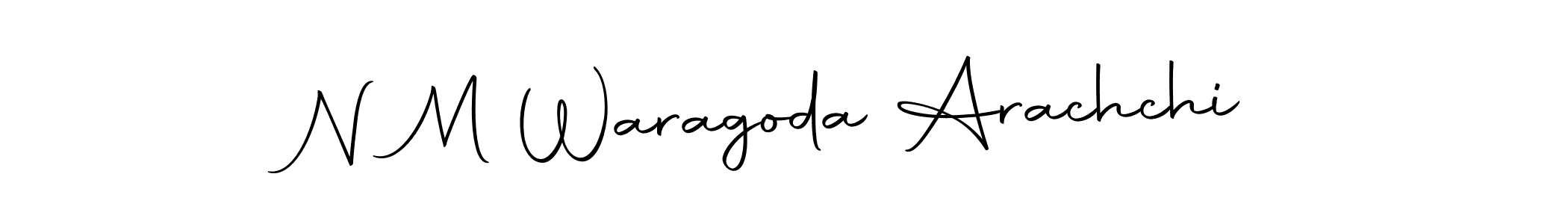 How to make N M Waragoda Arachchi name signature. Use Autography-DOLnW style for creating short signs online. This is the latest handwritten sign. N M Waragoda Arachchi signature style 10 images and pictures png