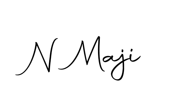 Create a beautiful signature design for name N Maji. With this signature (Autography-DOLnW) fonts, you can make a handwritten signature for free. N Maji signature style 10 images and pictures png