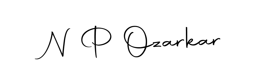 Create a beautiful signature design for name N P Ozarkar. With this signature (Autography-DOLnW) fonts, you can make a handwritten signature for free. N P Ozarkar signature style 10 images and pictures png