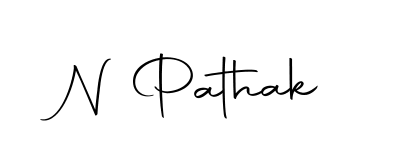 Make a beautiful signature design for name N Pathak. With this signature (Autography-DOLnW) style, you can create a handwritten signature for free. N Pathak signature style 10 images and pictures png