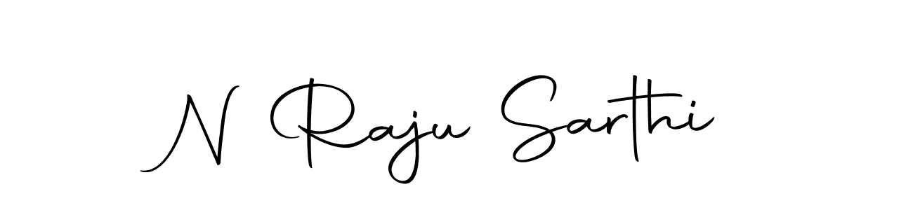 How to make N Raju Sarthi name signature. Use Autography-DOLnW style for creating short signs online. This is the latest handwritten sign. N Raju Sarthi signature style 10 images and pictures png