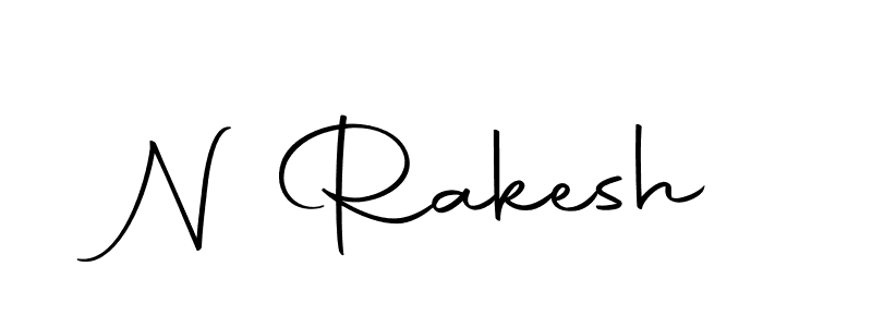 Create a beautiful signature design for name N Rakesh. With this signature (Autography-DOLnW) fonts, you can make a handwritten signature for free. N Rakesh signature style 10 images and pictures png