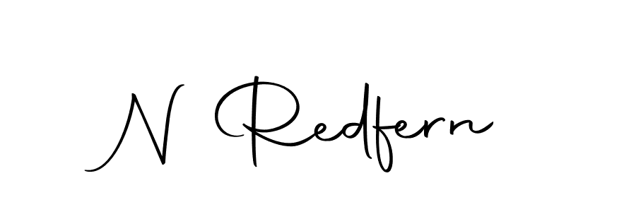 How to make N Redfern name signature. Use Autography-DOLnW style for creating short signs online. This is the latest handwritten sign. N Redfern signature style 10 images and pictures png