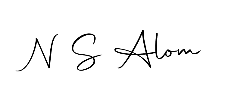 Make a beautiful signature design for name N S Alom. With this signature (Autography-DOLnW) style, you can create a handwritten signature for free. N S Alom signature style 10 images and pictures png