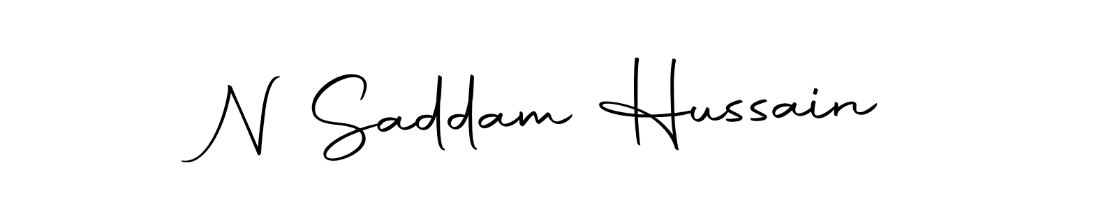 How to make N Saddam Hussain name signature. Use Autography-DOLnW style for creating short signs online. This is the latest handwritten sign. N Saddam Hussain signature style 10 images and pictures png