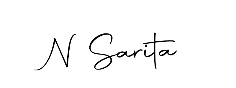 You should practise on your own different ways (Autography-DOLnW) to write your name (N Sarita) in signature. don't let someone else do it for you. N Sarita signature style 10 images and pictures png