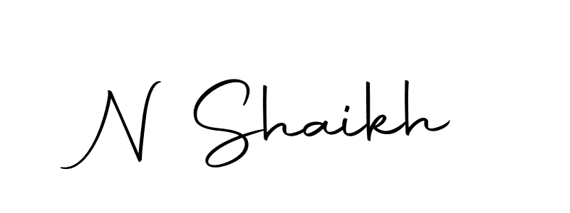 Make a beautiful signature design for name N Shaikh. With this signature (Autography-DOLnW) style, you can create a handwritten signature for free. N Shaikh signature style 10 images and pictures png