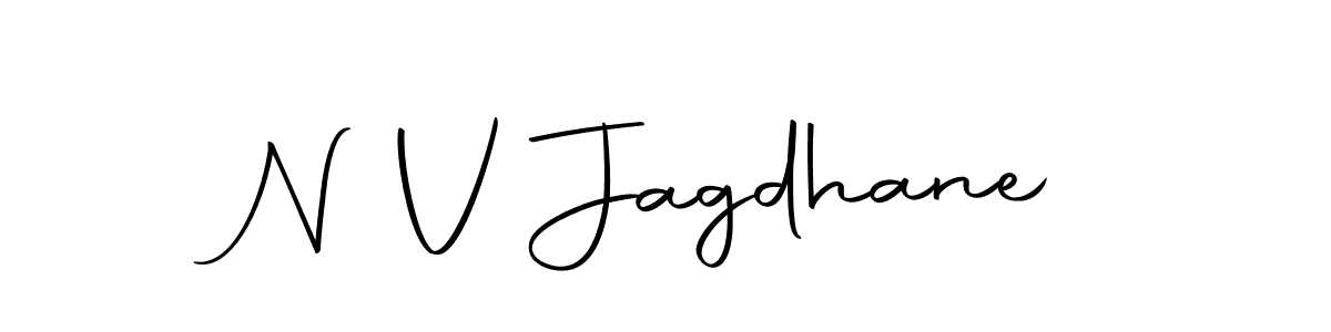 How to make N V Jagdhane name signature. Use Autography-DOLnW style for creating short signs online. This is the latest handwritten sign. N V Jagdhane signature style 10 images and pictures png