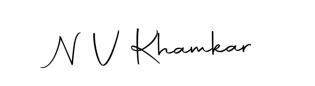 if you are searching for the best signature style for your name N V Khamkar. so please give up your signature search. here we have designed multiple signature styles  using Autography-DOLnW. N V Khamkar signature style 10 images and pictures png