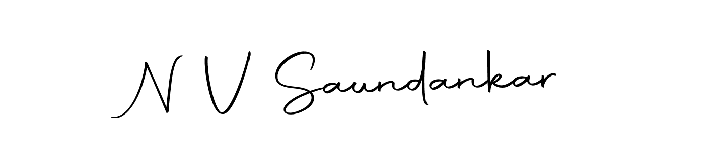 Create a beautiful signature design for name N V Saundankar. With this signature (Autography-DOLnW) fonts, you can make a handwritten signature for free. N V Saundankar signature style 10 images and pictures png