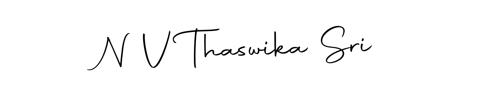 How to make N V Thaswika Sri name signature. Use Autography-DOLnW style for creating short signs online. This is the latest handwritten sign. N V Thaswika Sri signature style 10 images and pictures png