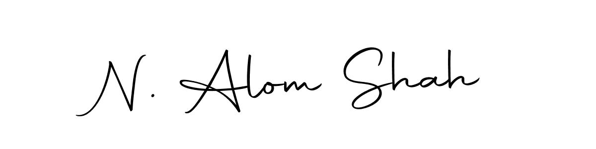 How to make N. Alom Shah name signature. Use Autography-DOLnW style for creating short signs online. This is the latest handwritten sign. N. Alom Shah signature style 10 images and pictures png