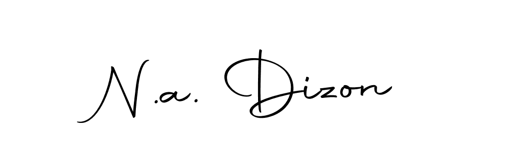 Design your own signature with our free online signature maker. With this signature software, you can create a handwritten (Autography-DOLnW) signature for name N.a. Dizon. N.a. Dizon signature style 10 images and pictures png