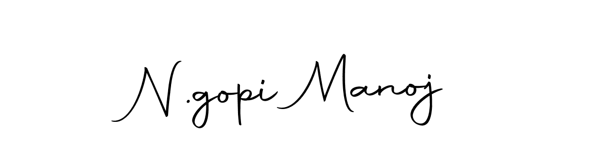 How to make N.gopi Manoj name signature. Use Autography-DOLnW style for creating short signs online. This is the latest handwritten sign. N.gopi Manoj signature style 10 images and pictures png