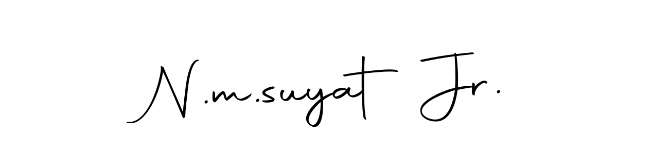 You should practise on your own different ways (Autography-DOLnW) to write your name (N.m.suyat Jr.) in signature. don't let someone else do it for you. N.m.suyat Jr. signature style 10 images and pictures png