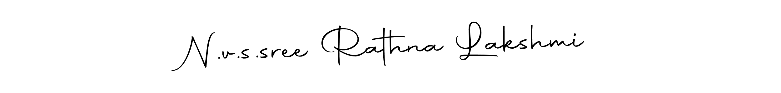 How to make N.v.s.sree Rathna Lakshmi name signature. Use Autography-DOLnW style for creating short signs online. This is the latest handwritten sign. N.v.s.sree Rathna Lakshmi signature style 10 images and pictures png