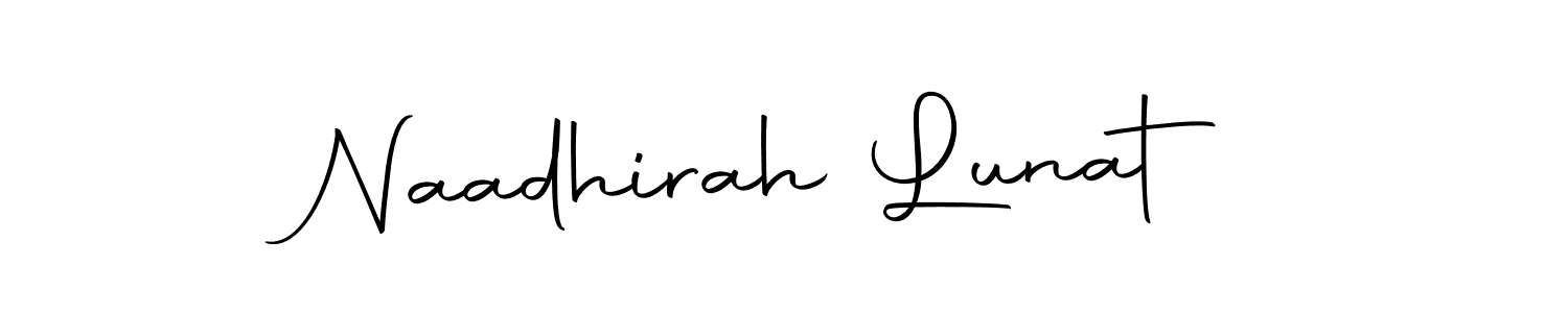 Naadhirah Lunat stylish signature style. Best Handwritten Sign (Autography-DOLnW) for my name. Handwritten Signature Collection Ideas for my name Naadhirah Lunat. Naadhirah Lunat signature style 10 images and pictures png