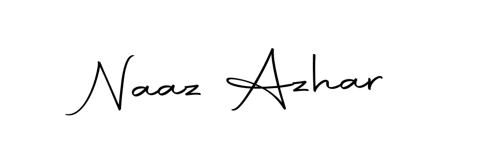 How to make Naaz Azhar name signature. Use Autography-DOLnW style for creating short signs online. This is the latest handwritten sign. Naaz Azhar signature style 10 images and pictures png