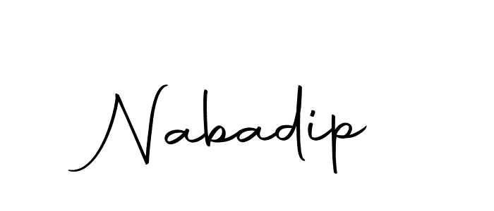 Design your own signature with our free online signature maker. With this signature software, you can create a handwritten (Autography-DOLnW) signature for name Nabadip. Nabadip signature style 10 images and pictures png