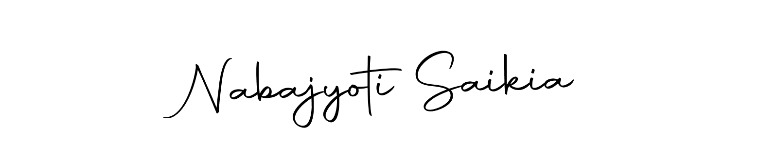 How to make Nabajyoti Saikia name signature. Use Autography-DOLnW style for creating short signs online. This is the latest handwritten sign. Nabajyoti Saikia signature style 10 images and pictures png