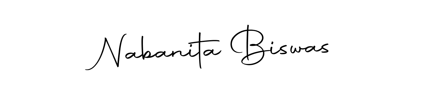 How to make Nabanita Biswas name signature. Use Autography-DOLnW style for creating short signs online. This is the latest handwritten sign. Nabanita Biswas signature style 10 images and pictures png