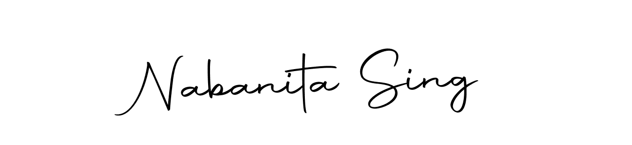 How to make Nabanita Sing name signature. Use Autography-DOLnW style for creating short signs online. This is the latest handwritten sign. Nabanita Sing signature style 10 images and pictures png