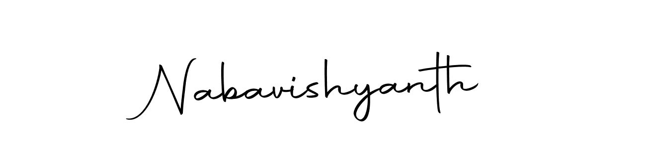 Use a signature maker to create a handwritten signature online. With this signature software, you can design (Autography-DOLnW) your own signature for name Nabavishyanth. Nabavishyanth signature style 10 images and pictures png