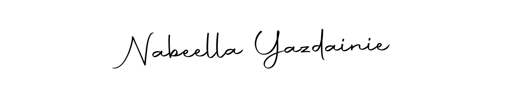 The best way (Autography-DOLnW) to make a short signature is to pick only two or three words in your name. The name Nabeella Yazdainie include a total of six letters. For converting this name. Nabeella Yazdainie signature style 10 images and pictures png