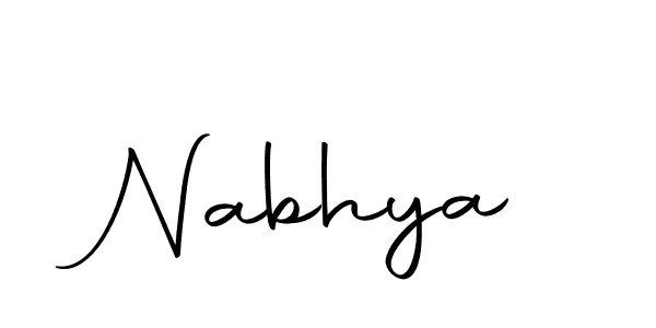 Use a signature maker to create a handwritten signature online. With this signature software, you can design (Autography-DOLnW) your own signature for name Nabhya. Nabhya signature style 10 images and pictures png