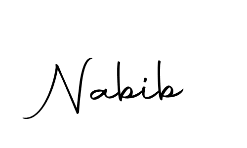 How to make Nabib name signature. Use Autography-DOLnW style for creating short signs online. This is the latest handwritten sign. Nabib signature style 10 images and pictures png