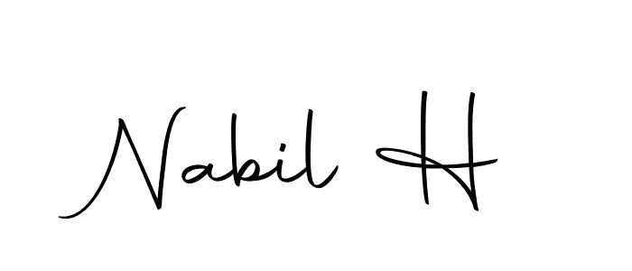 Design your own signature with our free online signature maker. With this signature software, you can create a handwritten (Autography-DOLnW) signature for name Nabil H. Nabil H signature style 10 images and pictures png